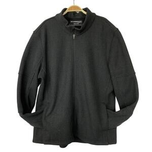 StormPack Mens Thick Rib Knit Full Zip Fleece Lined Jacket XXL Black Outdoor